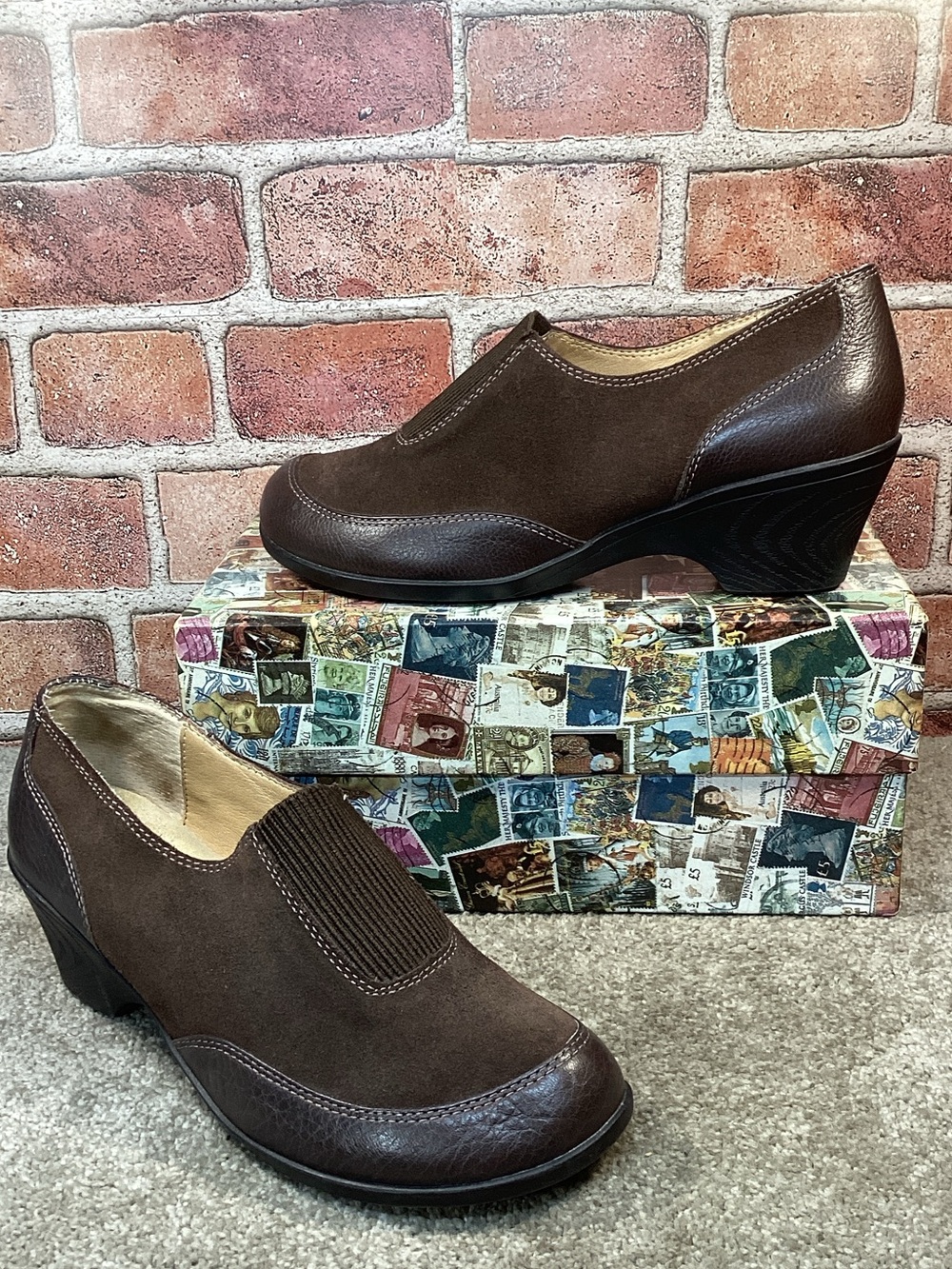 Softspots Daphne womens slip on wedge loafers size 9 wide